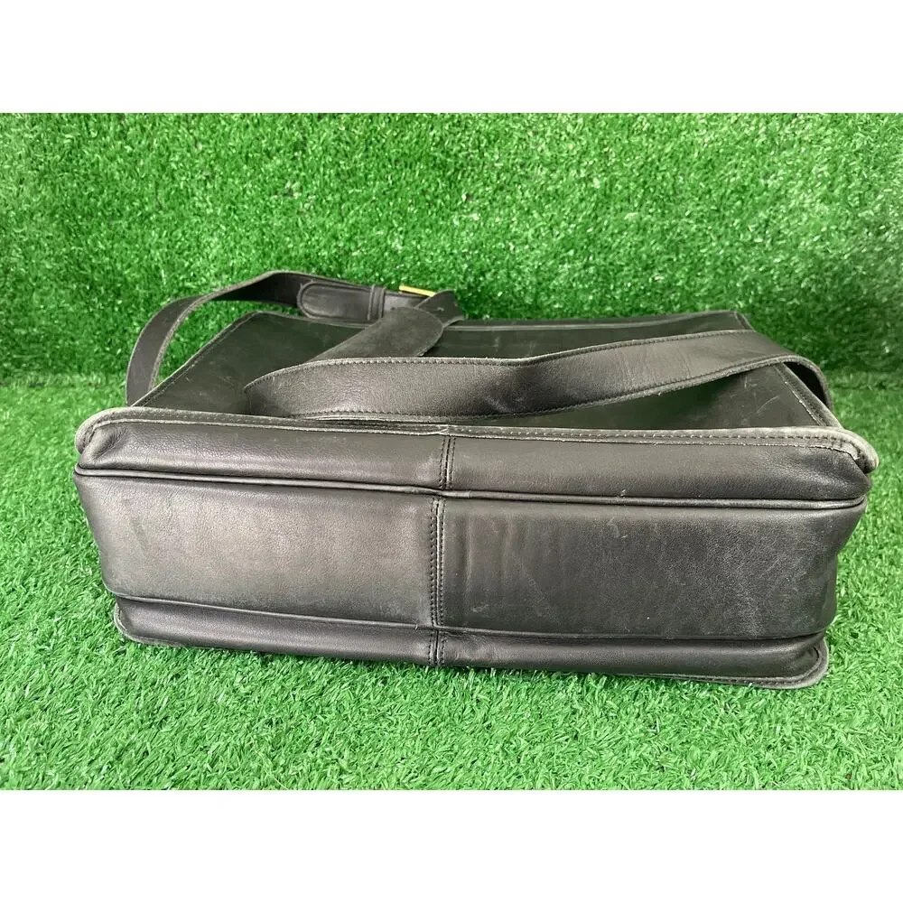 Coach 0544 Compact Organizer Brief Vintage Leather Mahogany Black Briefcase